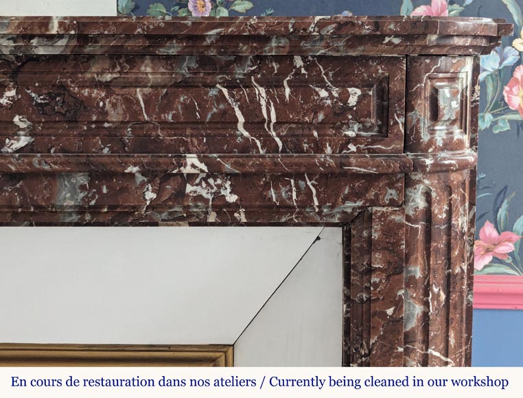 Cheminée de style Louis XVI en marbre Rouge du Nord Cheminée de style Louis XVI en marbre Rouge du Nord-7