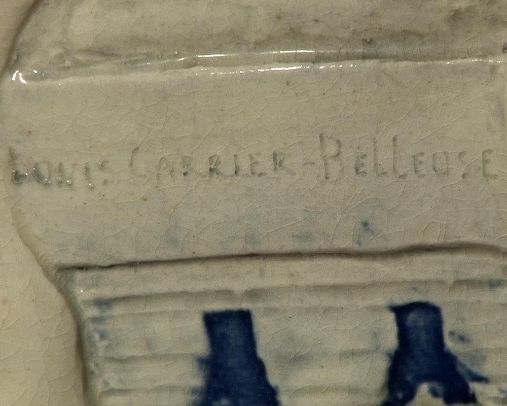 Louis-Robert CARRIER-BELLEUSE et FAÏENCERIE DE CHOISY LE ROI : "Uranie" exceptionnel vase en grès. Exposé en 1902.-7