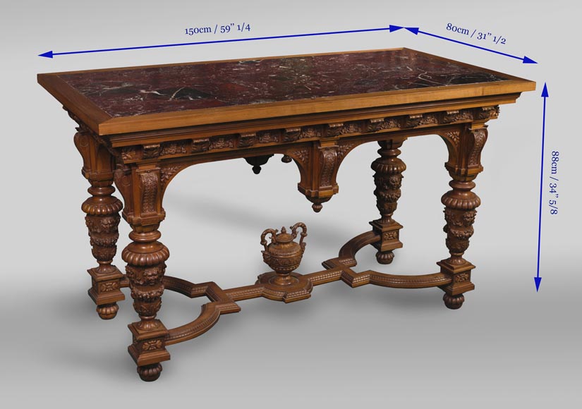 La table provenant d'un exceptionnel ensemble mobilier réalisé par Moïse Michelangelo Guggenheim pour le Palazzo Papadopoli de Venise,  Italie-11