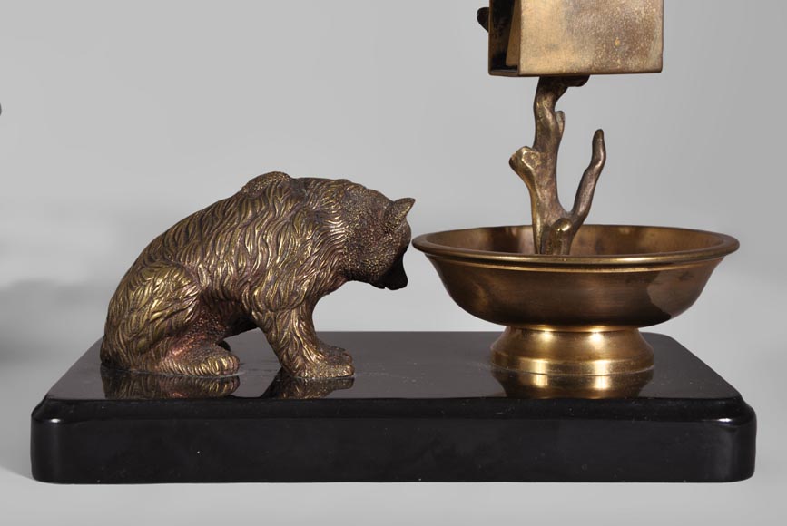 Nikolai Iwanowitsch Lieberich (modèle de) pour la Fonderie Woerffel à Saint-Pétersbourg - Nécessaire à écrire aux ours en bronze et marbre noir-8