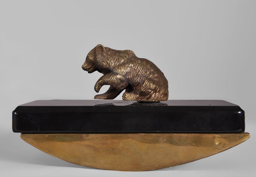 Nikolai Iwanowitsch Lieberich (modèle de) pour la Fonderie Woerffel à Saint-Pétersbourg - Nécessaire à écrire aux ours en bronze et marbre noir-14