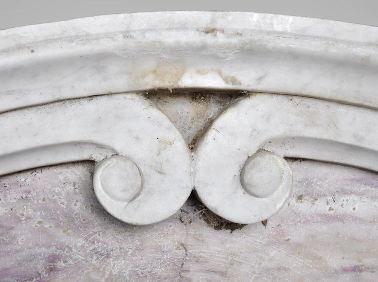 Fronton de fontaine en marbre de Carrare et Fleur de Pêcher-4