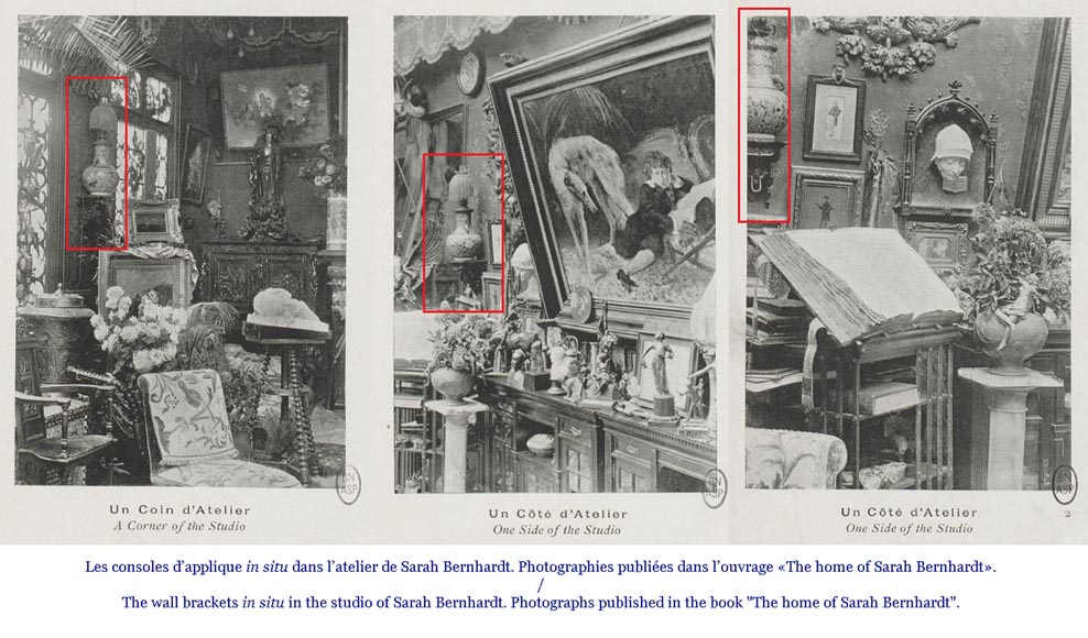 Eugène-Frédéric PIAT (1827-1903) - Paire de consoles d’applique japonisantes dont un modèle similaire a appartenu à Sarah Bernhardt-7