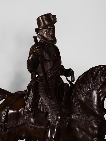 Alfred Émile O'Hara de Nieuwerkerke - Statue équestre de Guillaume Ier le Taciturne,  Prince d’Orange Nassau et deux candélabres aux hallebardiers d’après Carlo Marochetti-3