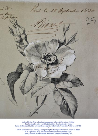 Julien-Nicolas RIVART (1802-1867) - Bureau de pente galbé à marqueterie de losanges et bouquet de fleurs en incrustation de porcelaine-5
