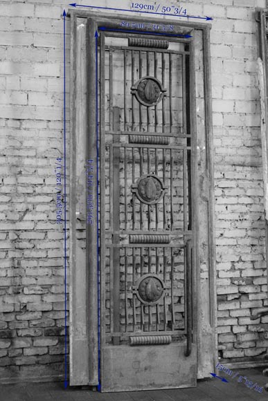POILLERAT Gilbert - Paire de portes et garde-corps Art Déco en fer forgé et bronze, 1936-19