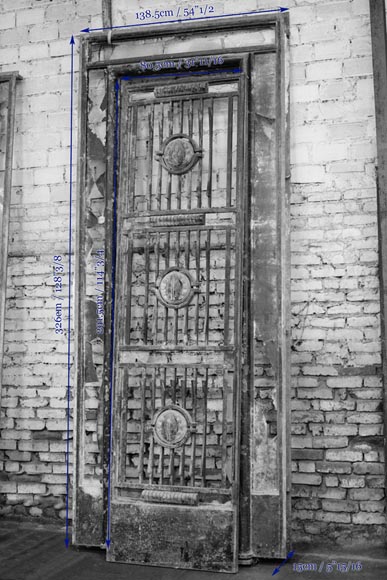 POILLERAT Gilbert - Paire de portes et garde-corps Art Déco en fer forgé et bronze, 1936-20
