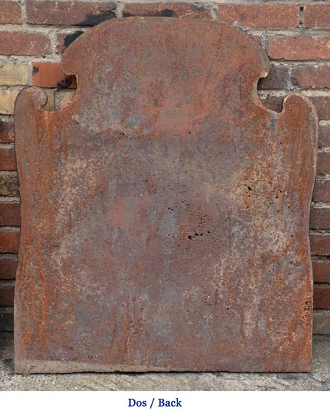 Belle plaque de cheminée ancienne aux armes de la famille de Cléron, Lorraine, XVIIIè siècle-7