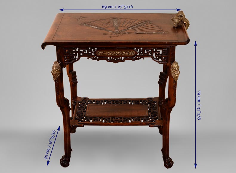 Gabriel VIARDOT(1830-1906) (Att. à) - Petite table japonisante à l'éventail-13