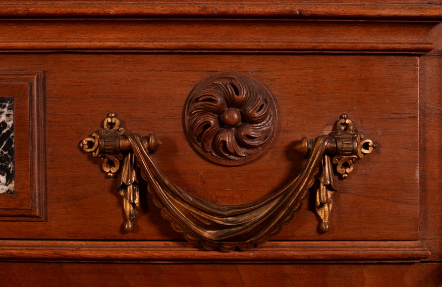  MAZAROZ-RIBAILLIER & SOYER Théophile — Important cabinet de présentation de style Néo-Renaissance en noyer sculpté, à émaux peints-14