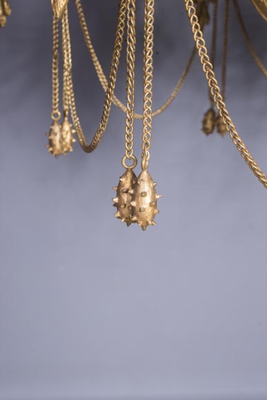 Jean-François-Théodore GECHTER (1795–1844 ) & Nicolas-Germain CHARPENTIER (1807–1864), Ensemble comprenant un lustre et une paire d’appliques aux porte-étendards et trophées-8