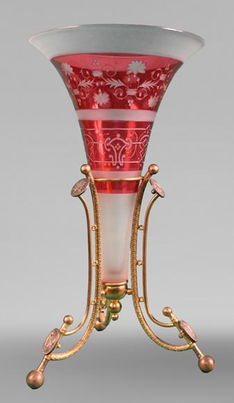 BACCARAT, Paire de vases montés, vers 1878-1