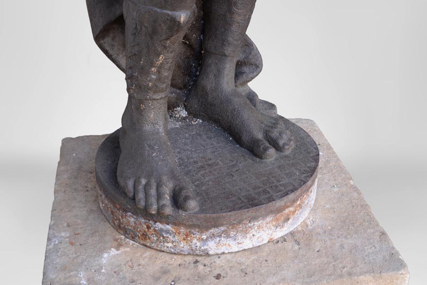 Fonderie du Val d'Osne - Belle paire de statues aux indiens en fonte -7