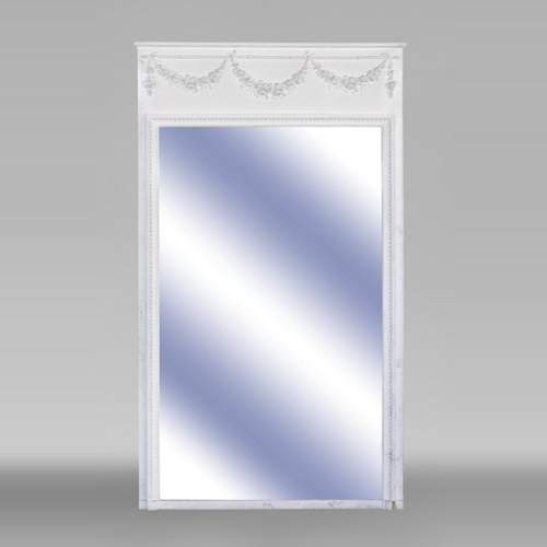 Grand trumeau ancien aux guirlandes de fleurs