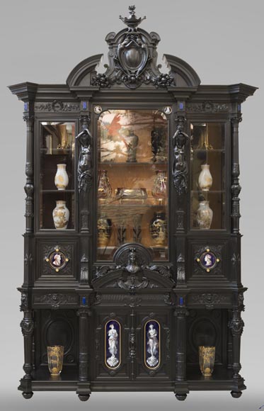 Henri LEMOINE, Maison LEMOINE, LEMARCHAND ET Edmond BÉRANGER, Exceptionnelle bibliothèque de style Renaissance 