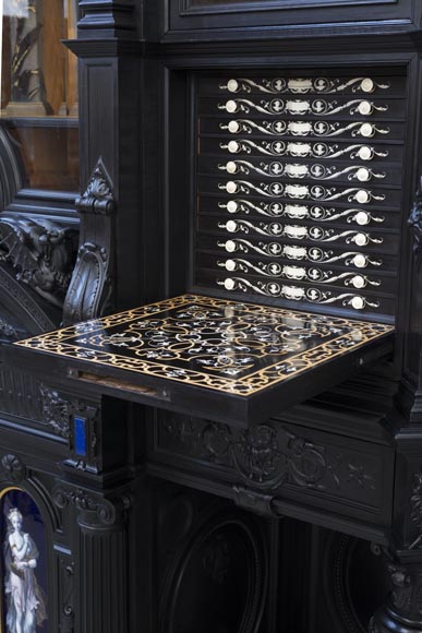 Henri LEMOINE, Maison LEMOINE, LEMARCHAND ET Edmond BÉRANGER, Exceptionnelle bibliothèque de style Renaissance 