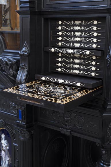 Henri LEMOINE, Maison LEMOINE, LEMARCHAND ET Edmond BÉRANGER, Exceptionnelle bibliothèque de style Renaissance 