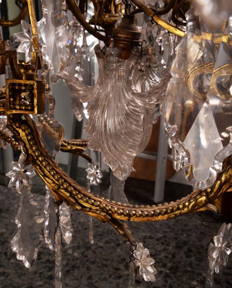 Grand lustre ancien à pampilles de style Napoléon III-4