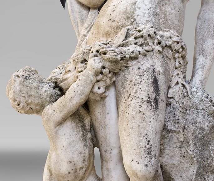 Vénus et Cupidon, statue hollandaise du XVIIe siècle, en marbre de Carrare-3