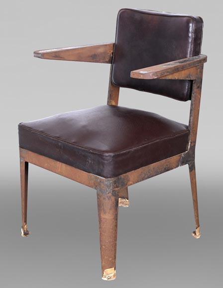 Fauteuil de PROUVÉ Jean, à prouver qu’il est de Prouvé-0