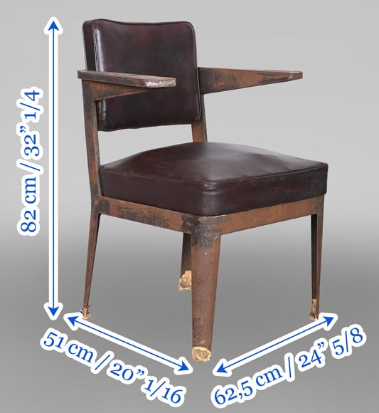 Fauteuil de PROUVÉ Jean, à prouver qu’il est de Prouvé-15