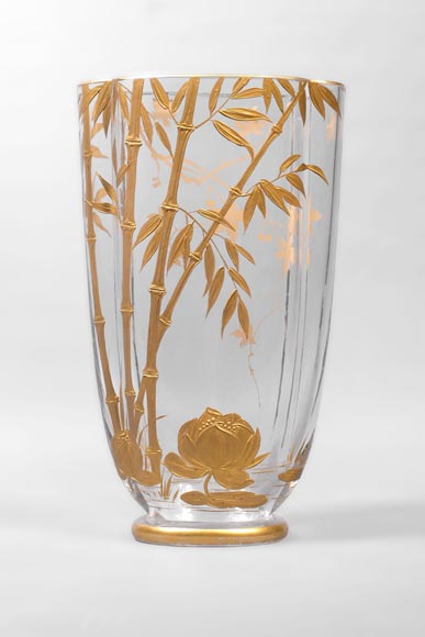 BACCARAT (attribué à), Paire de vases au décor de bambous, vers 1880-1