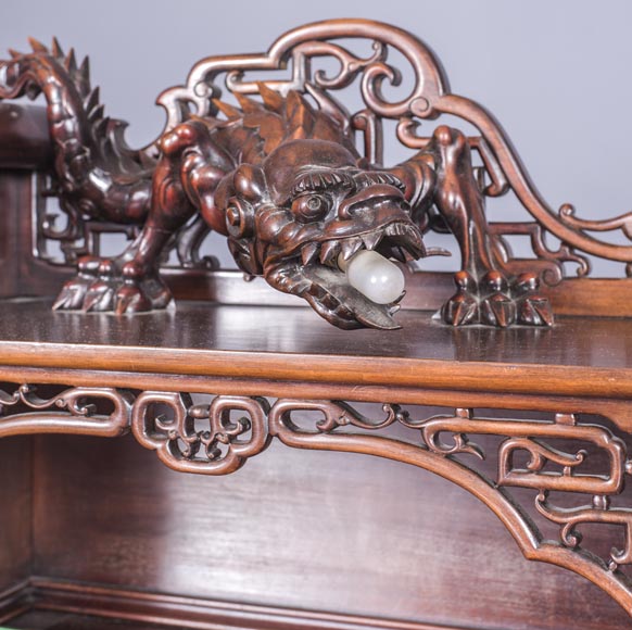 Gong Décoratif Vintage Style Chinois Avec Motif Dragon - Ornement De Bureau Ou Mur En Laiton - 19x19 Cm