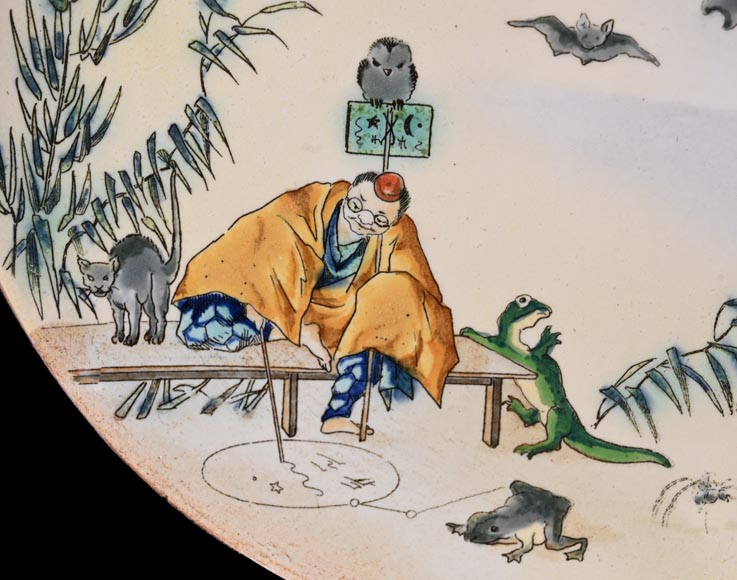 Manufacture Jules Vieillard & Cie, service de 9 assiettes japonisantes-2