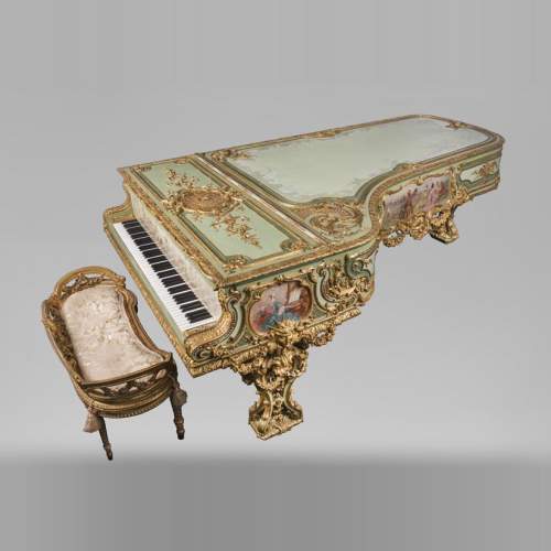 Piano à queue Louis XV noyer