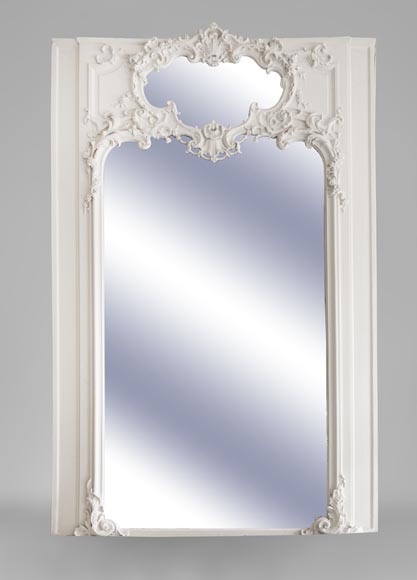 Beau trumeau ancien de style Louis XV aux deux miroirs-0
