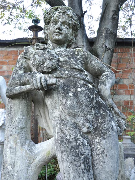 Hercule enfant, statue de jardin en pierre-2