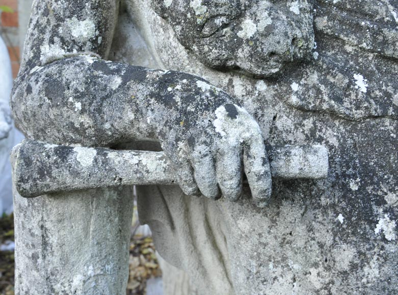 Hercule enfant, statue de jardin en pierre-4