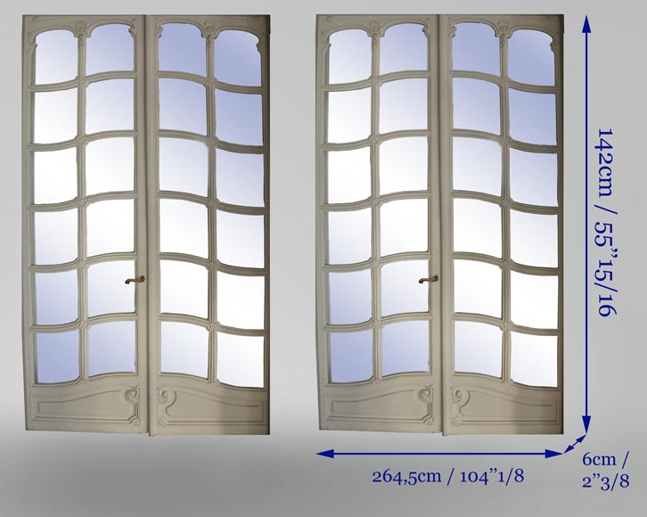 Paire de double portes à miroirs de style Napoléon III-6