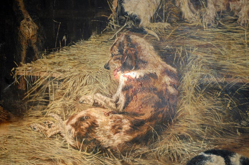 RICARD AUGUSTINE, « Après la chasse » Salon de 1885-4
