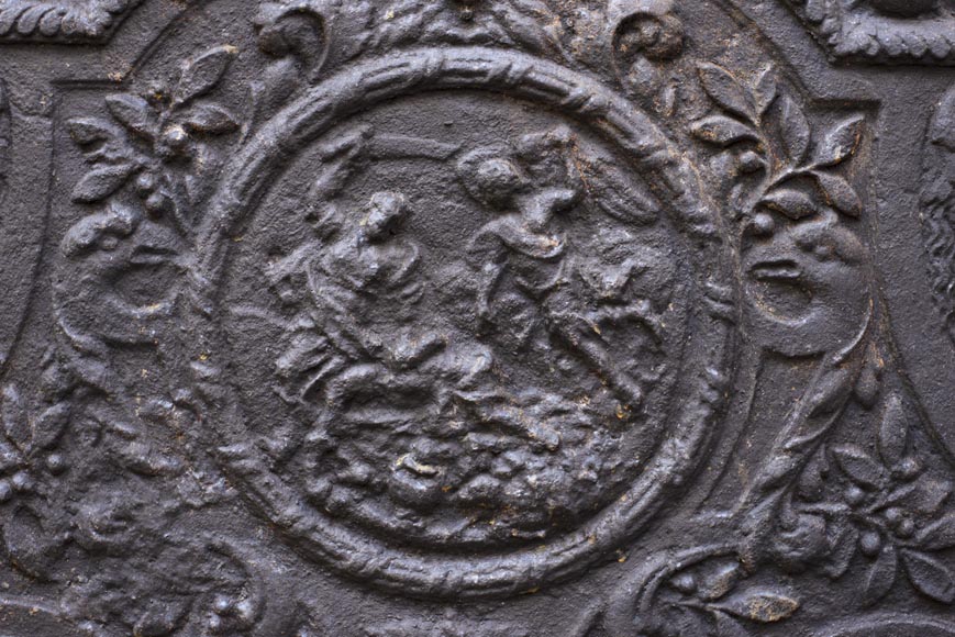 Plaque de cheminée ancienne représentant le Sacrifice d'Isaac-1