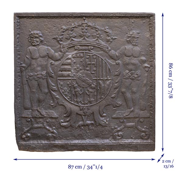 Plaque de cheminée du XVIIIe siècle, aux armoiries de Léopold Ier Duc de Lorraine -7