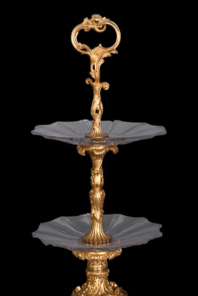 Centre de table de style Napoléon III en bronze doré et cristal taillé, vers 1850-8