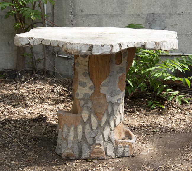 Table de jardin en ciment de style Rocaille-1