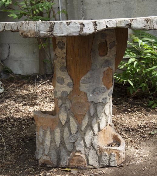 Table de jardin en ciment de style Rocaille-4
