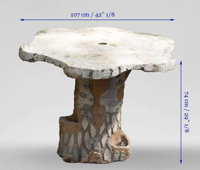 Table de jardin en ciment de style Rocaille-6