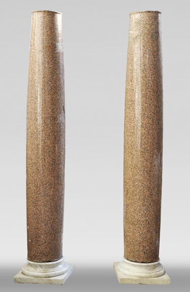 Paire de colonnes anciennes en granit-0