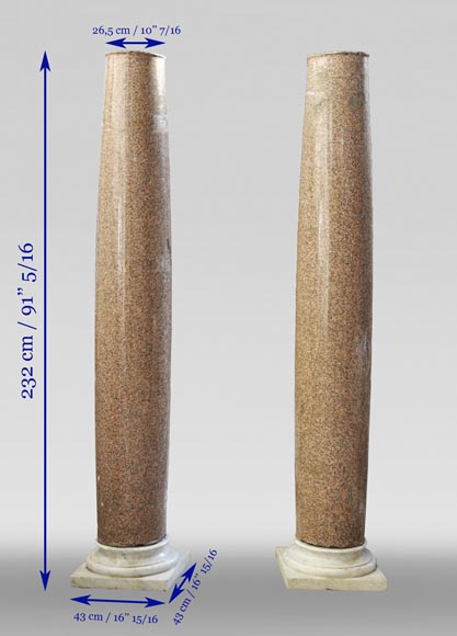 Paire de colonnes anciennes en granit-10