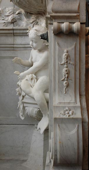 Monumentale Fontaine de jardin en marbre de Carrare et marbre Statuaire attribuée à Rudolf Weyr, Vienne, fin du XIXè siècle-4
