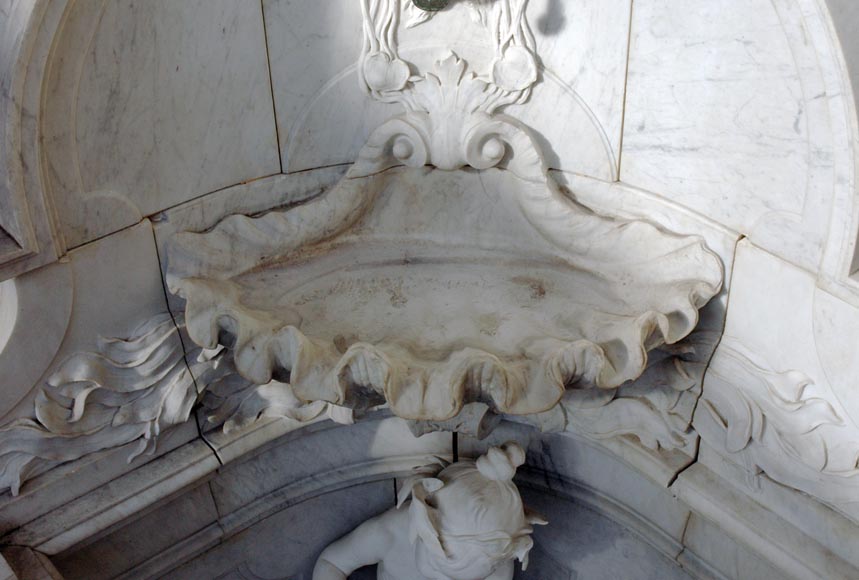 Monumentale Fontaine de jardin en marbre de Carrare et marbre Statuaire attribuée à Rudolf Weyr, Vienne, fin du XIXè siècle-11