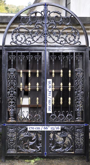 Ensemble de six portes modernes en fonte dans le style des portails XVIIIe-16