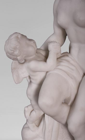 Etienne Maurice FALCONET (d'après) - Vénus retirant le carquois de Cupidon, en marbre de Carrare-4