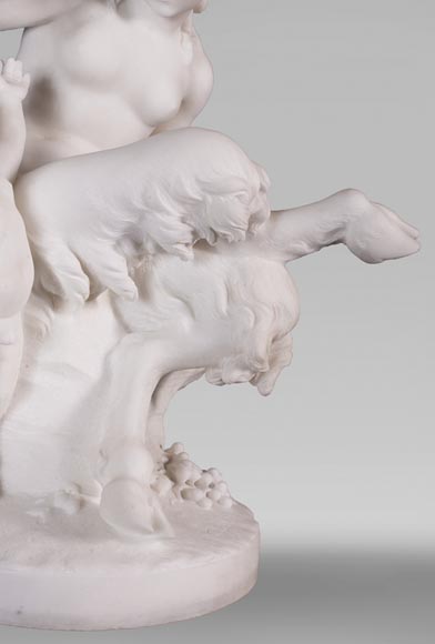 CLODION (d'après) - Faunesse et Amour en marbre-5