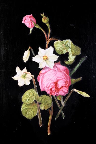 Julien-Nicolas RIVART, deux panneaux de marqueterie de porcelaine sur bois-2