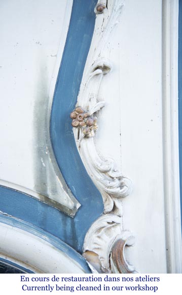 Trumeau ancien de style Louis XV au fronton orné d'une belle coquille-4