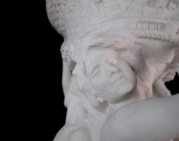 Alphonse MONCEL de PERRIN (1866-1930) - « Les trois Grâces », Importantes sculptures de jardin en marbre de Carrare -13